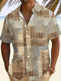 Summer Men's Shirts Hawaiian Blouse Stripe Print 2025 New Short Sleeve Single Breasted Oversized Tops Camisa Clothing Buttons