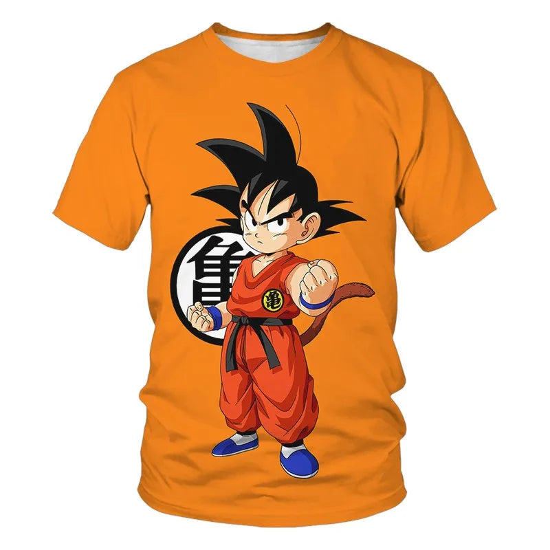 Japanese cartoon Dragon Ball Z T-shirt children's top T-shirt shorts two-piece set for summer boys T-shirt+shorts beach pants
