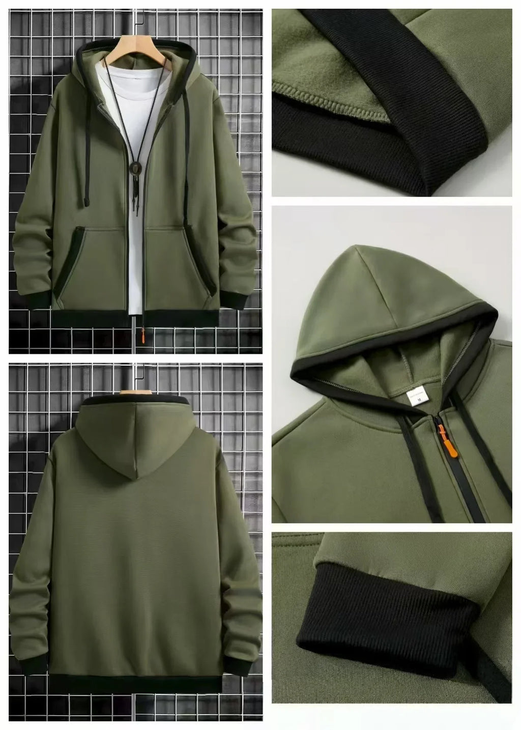 Thickened Men's Hooded Zipper Cardigan Casual Outerwear Fashionable Sweatshirt Autumn Winter New Arrival Cross-Border Style