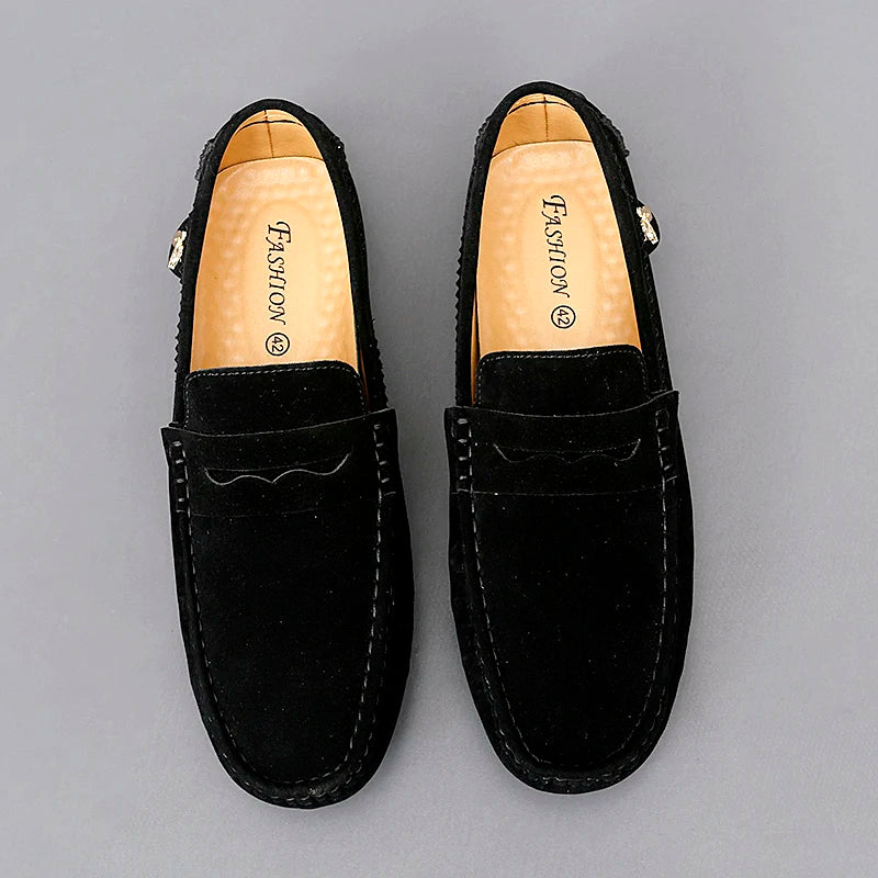 Suede Leather Penny Peas Loafers Men Women Boys Driving Shoes Big Size 35-48 Moccasins Slip on Flats Designer Mens Loafers Pink