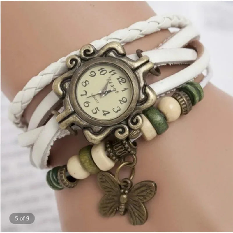 High Quality Women Genuine Leather Vintage Quartz Dress Watch Bracelet Wristwatches Watch Women Luxury Watch