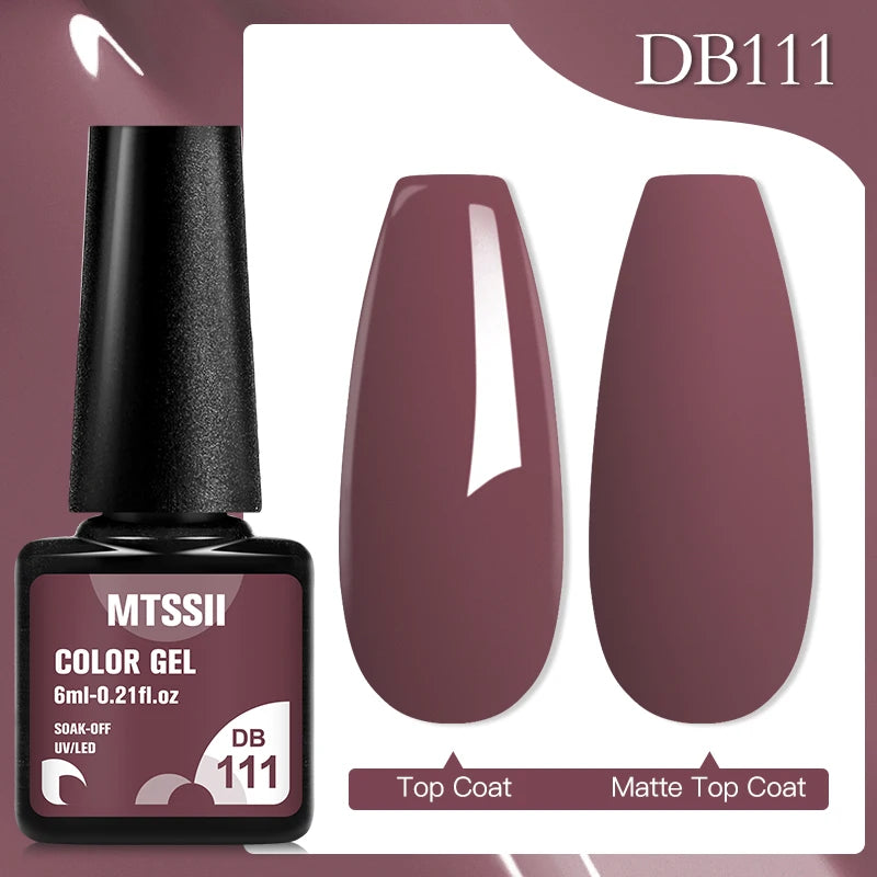 Mtssii 6ML Chocolate Color Gel Nail Polish Brown Semi Permanent UV Gel Autumn Winter Popular Soak Off Nail Art Gel Varnishes