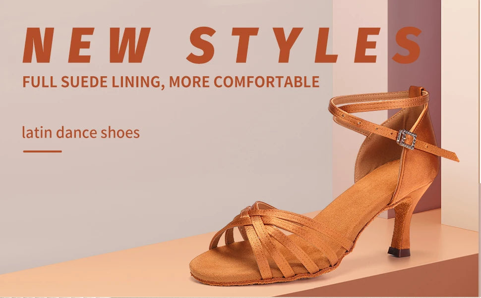 Hot Selling Women's Tango/Ballroom/Latin Dance Dancing Shoes Heeled Salsa Professional Dancing Shoes For  Girls Ladies 5cm/7cm