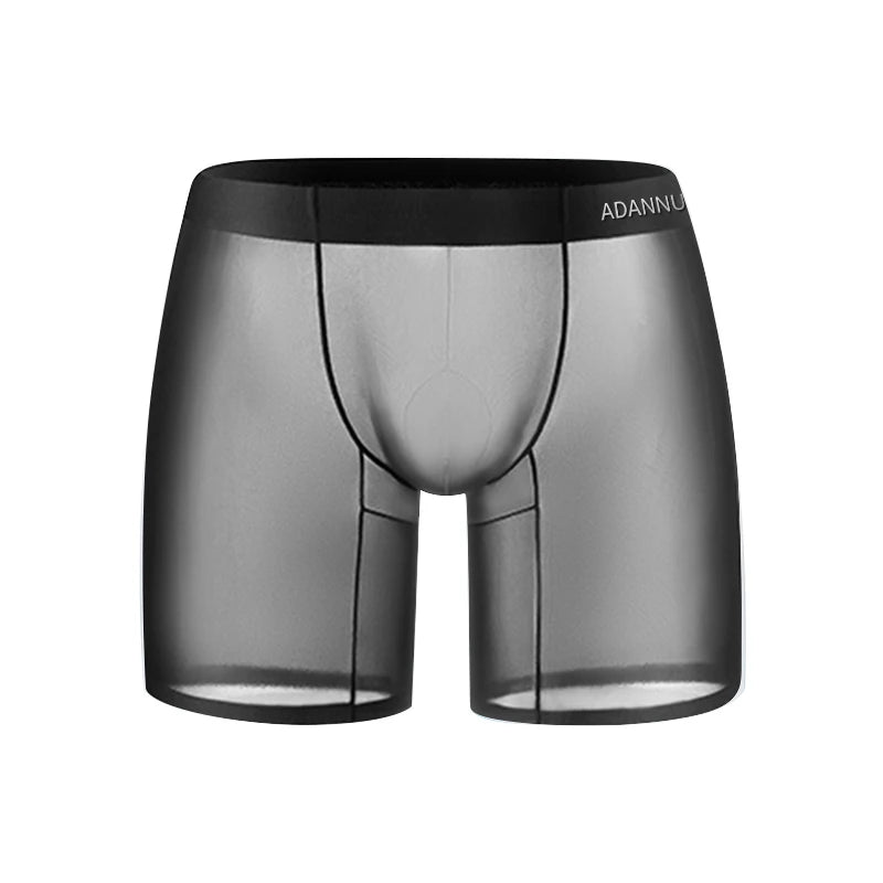 ADANNU Summer Ice Silk Men Underwear Sexy Transparent Gays Man Boxer Underpants Ultra-thin Sports Men's Panties Sissy Man Boxers
