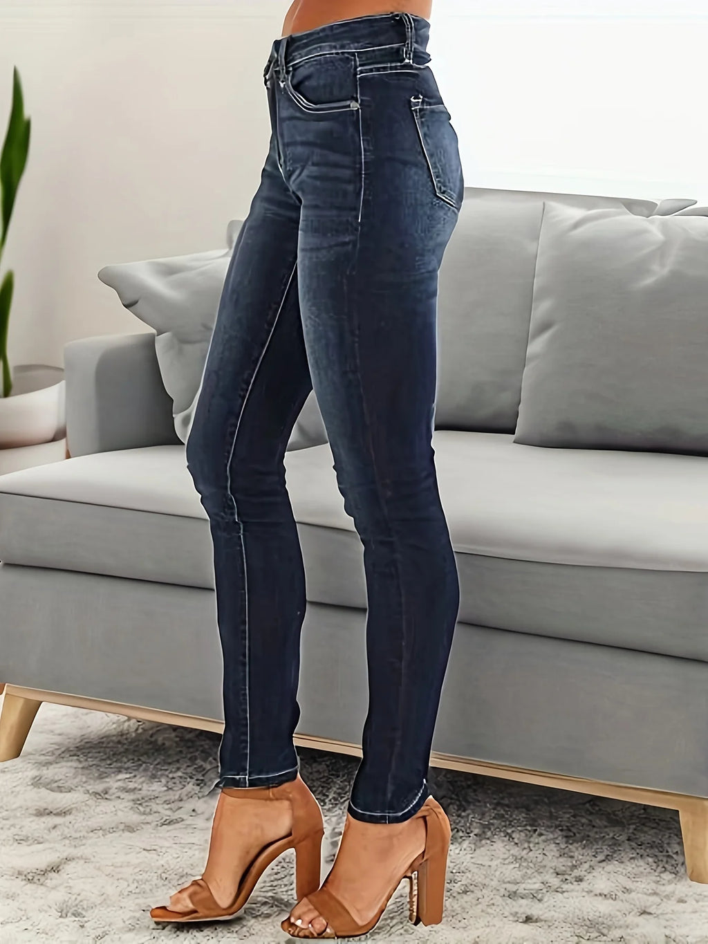 Women's high-elastic slim-fit jeans Spice Girls fashionable casual jeans