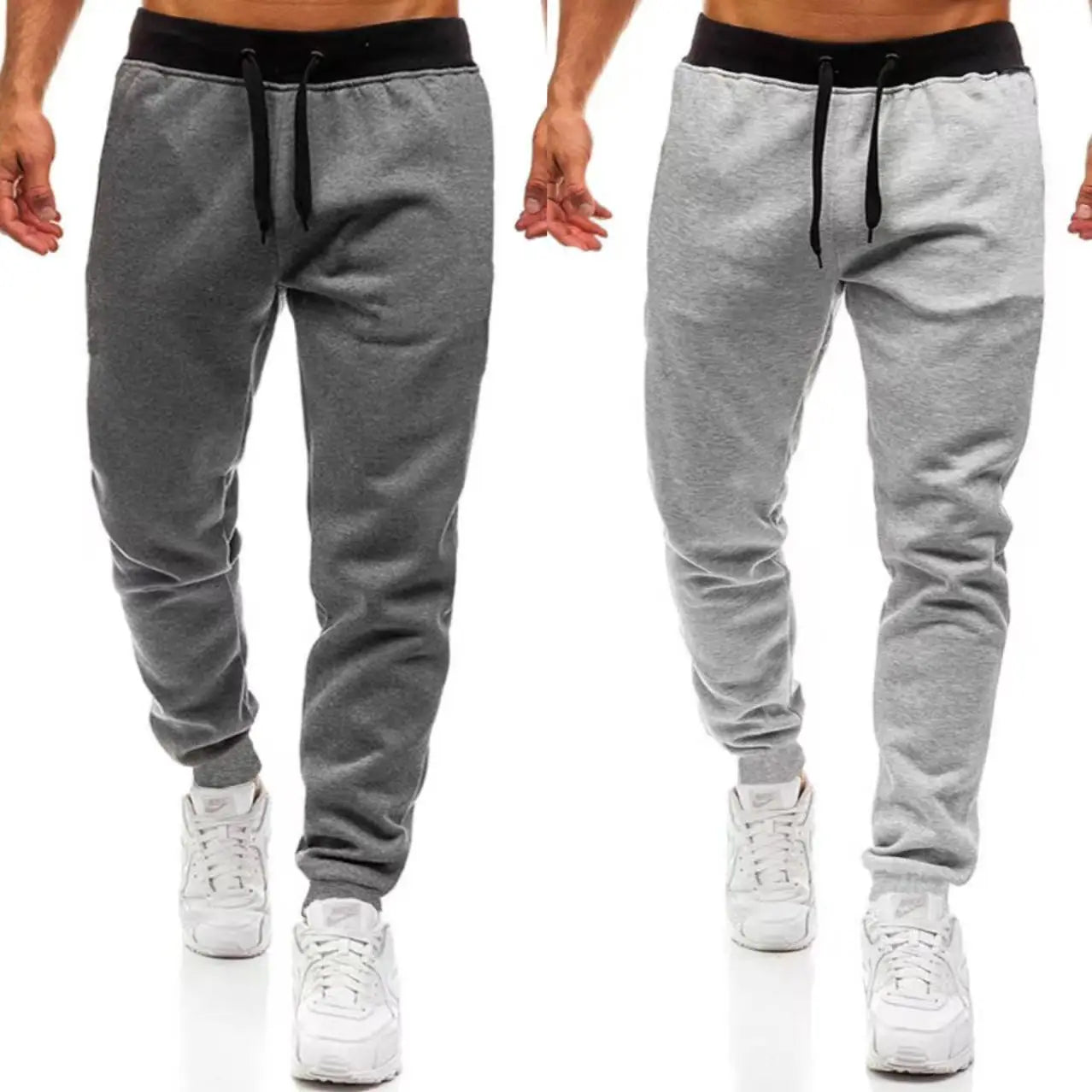 Men's Athletic Trainning Joggers Casual Loose Fit Sweatpants Male  Spring Fall Elastic Waist Drawstring Trousers