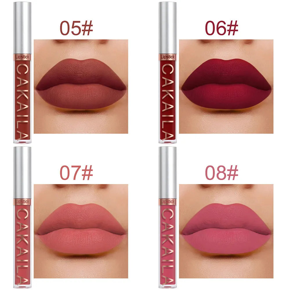 10pcs/set Nude Lip Gloss Matte Velvet Lipstick Waterproof Long-lasting  Liquid Lipstick Women Moist Lip Tint