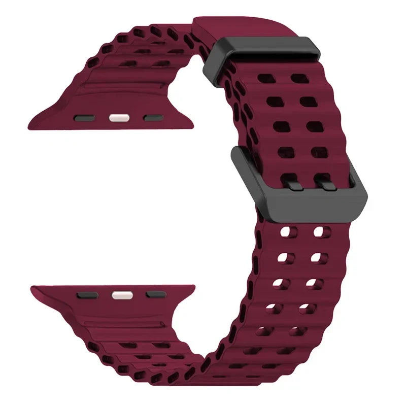 Silicone Strap for Apple Watch Ultra 3 49mm 46 45 44 42 38 41mm 40mm Sport Band for IWatch Series11 10 9 8 7 6 SE 5 4 3 2 Correa