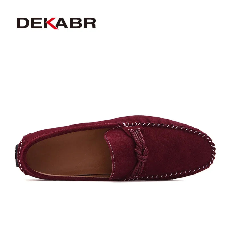 DEKABR New Design High Quality Suede Loafers Slip on Moccasins Comfortable Breathable Lightweight Handmade Driving Shoes for Men