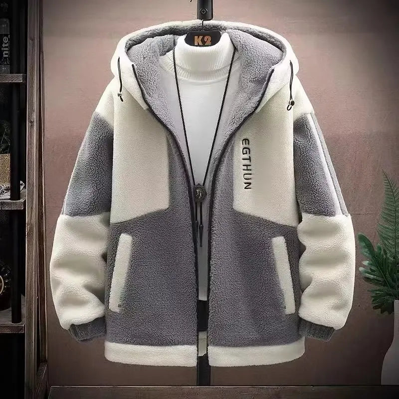 2025 Men's Lamb Wool Jacket Autumn Winter Loose Padded Thickened Jacket Plus Size 6XL 110kg Also Wearable Clothes Cardigan