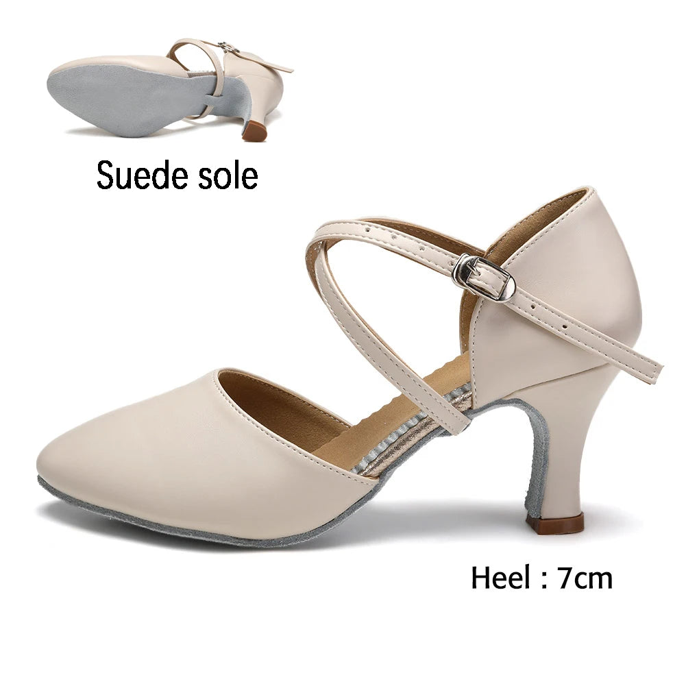 DKZSYIM Women Dance Shoes Latin Party Tango Jazz Elegant Dancing Shoes Lace-up Suede Sole Closed Toe Microfiber Leather 7 Colors