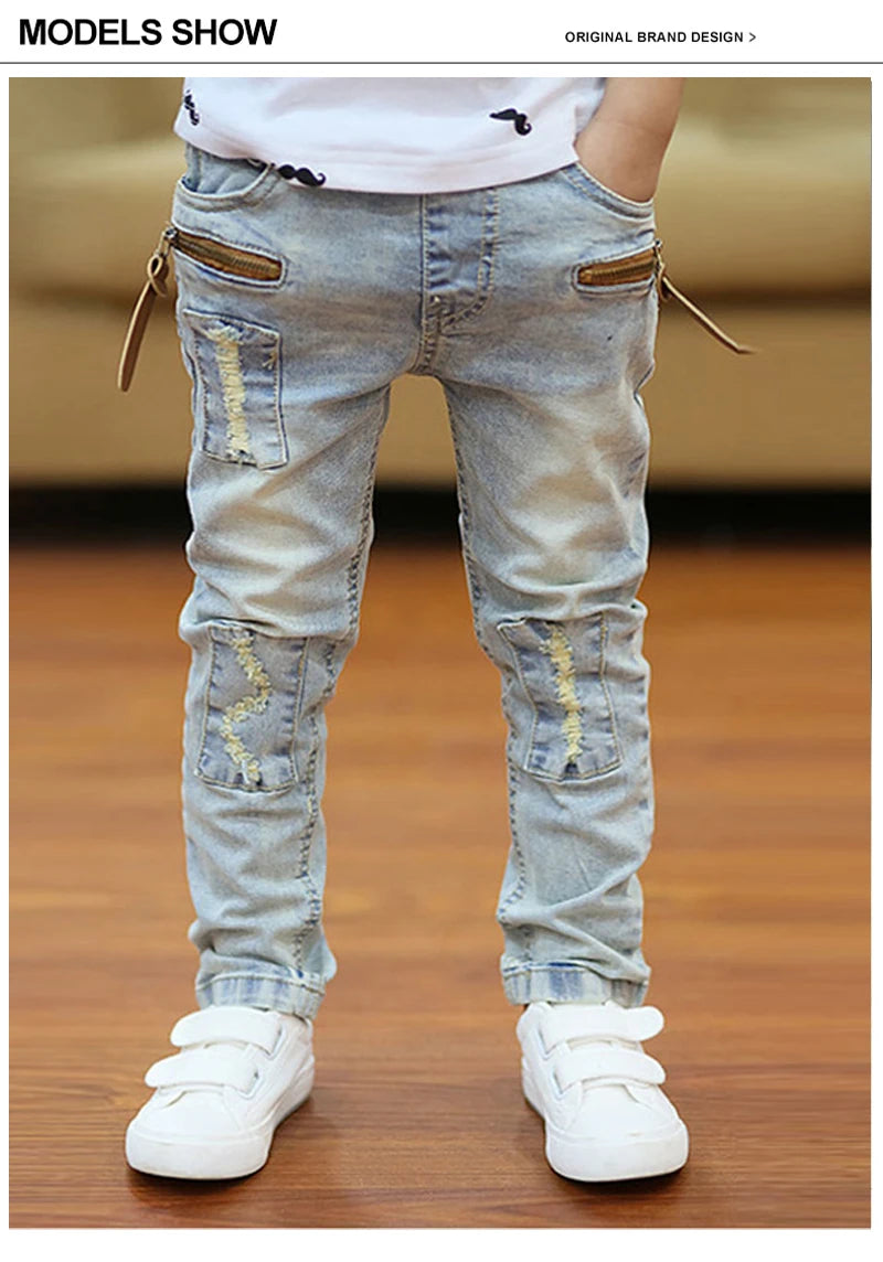 IENENS Kids Boys Jeans Classic Cowboy Pants Children Denim Clothing Bottoms Baby Boy Casual Trousers 4 5 6 7 8 9 10 11 Years