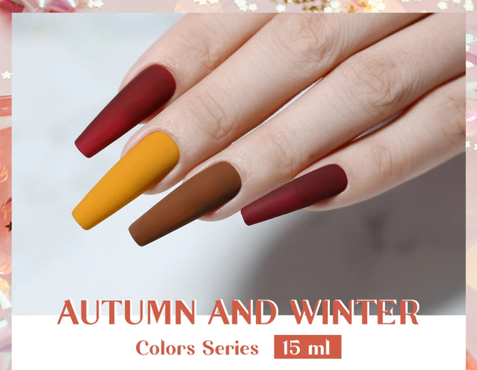 Arte Clavo 15ml Rose Red Pink Color Gel Nail Polish Autumn Winter Hot Sale Long Lasting Soak Off For Manicure Nail Art Gel