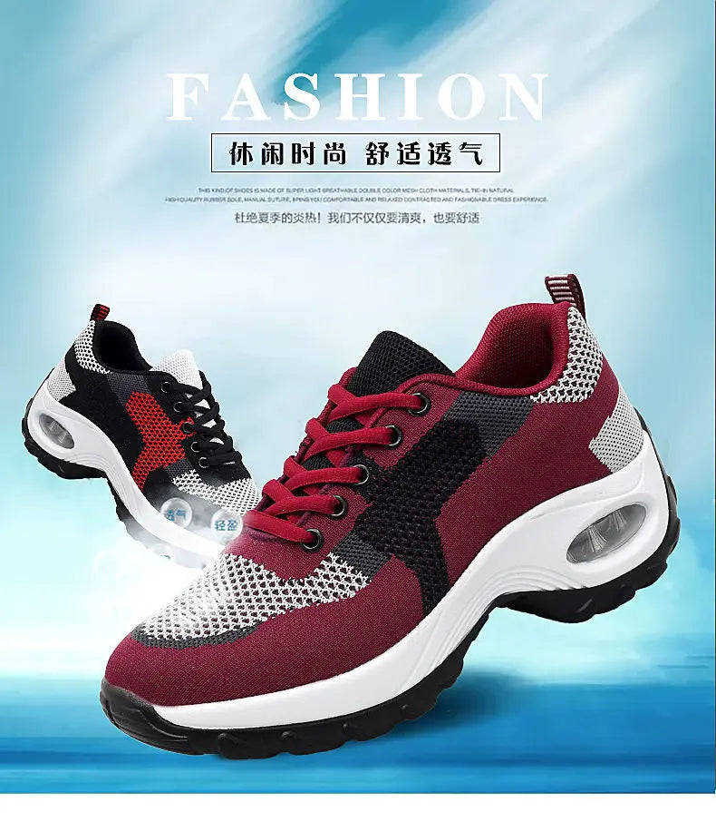 Tenis Women Sneakers Air Cushion Walking Shoes Breathable Gym Jogging Shoes for Woman Lace Up Platform Sport Shoe Tenes Feminino