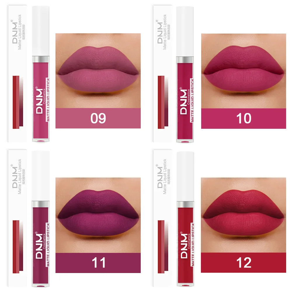 DNM 19 Colors Matte Lip Gloss Waterproof Long-lasting Non-fading Lip Glaze Multi-color Non-stick Cup Lipstick Lipgloss