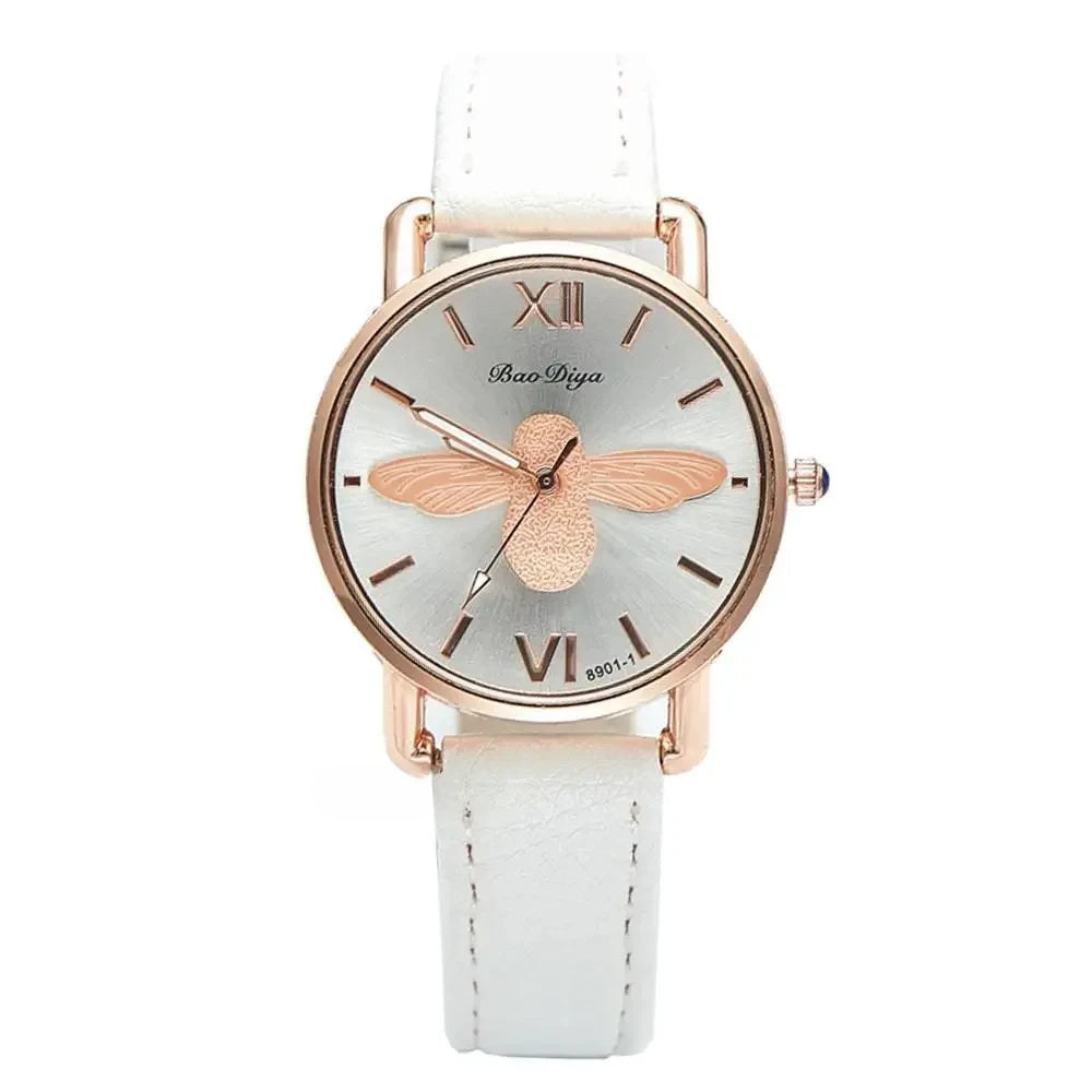Simple Cute Womens Watches Ladies Fashion Bee Watch New Simple Casual Womens Analog WristWatch Bracelet Gift Relogios Feminino