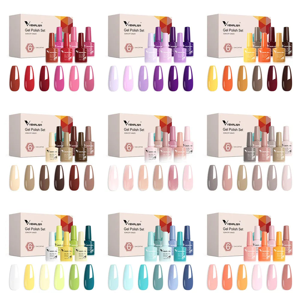 Venalisa Color Nail Gel Polish Kit  Jelly Pink Semi-transparent HEMA FREE Self Leveling Nude Natural Pink Nail Manicure Set