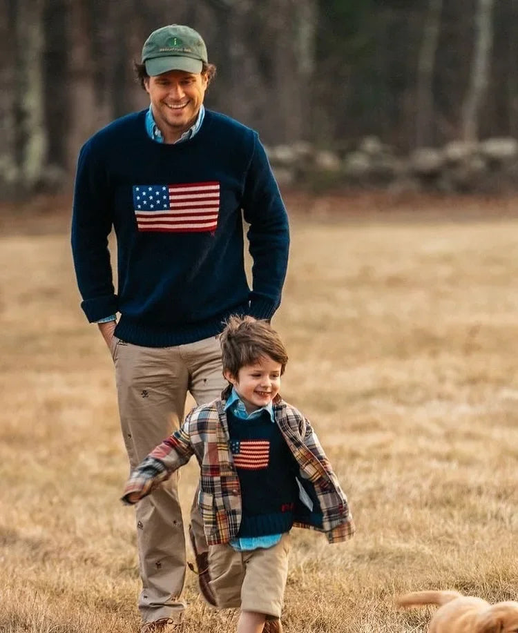 New Autumn\Winter Classic Harajuku Striped Retro Sweater Women's Embroidered Pattern Color Blocking Knitted Pure Cotton Sweater