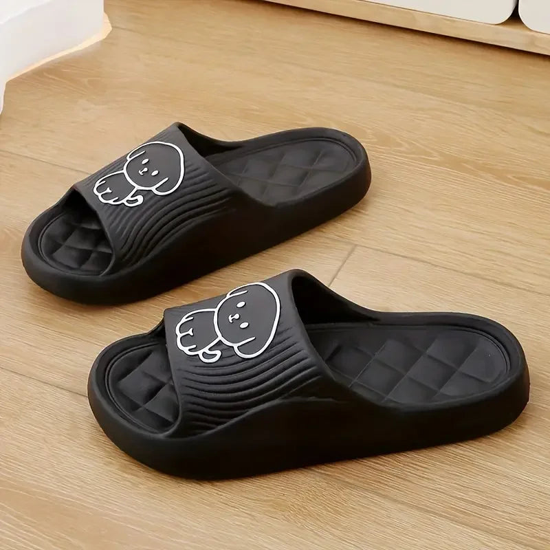 1pc Cute Cartoon Decor Pillow Slides Soft Sole Lightweight Slip On EVA Home Shower Slides Non-slip Beach Comfort Shoes