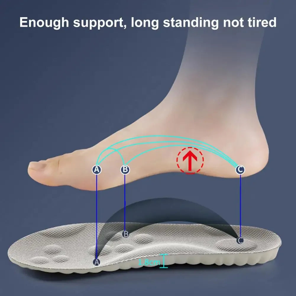 Memory Foam Insoles Cut to Fit Cloud Soles Breathable Inserts with Arch Support Shock-Absorbing Shoe Steppers for Sneakers