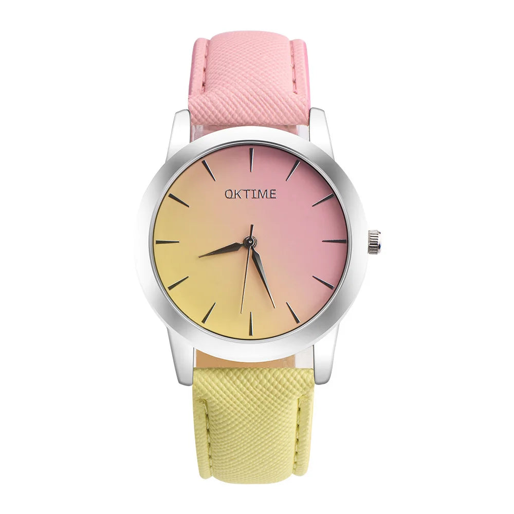 BK25 Fashionable Men watch color dual splicing Women watch waterproof simple quartz watch couple watch  gift watches for man