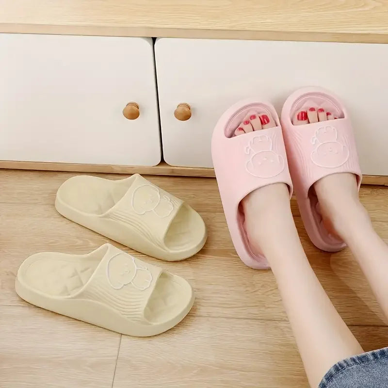 1pc Cute Cartoon Decor Pillow Slides Soft Sole Lightweight Slip On EVA Home Shower Slides Non-slip Beach Comfort Shoes