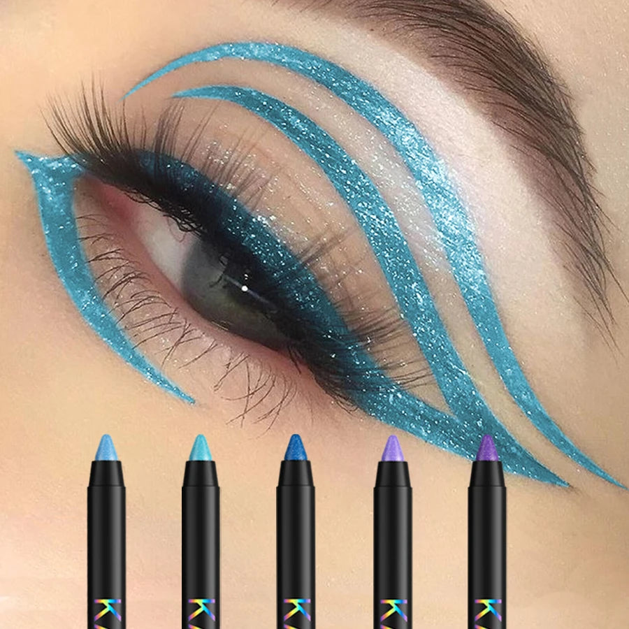 10-color 1pc colorful eyeliner pen,high pigmented waterproof  pearly shimmer metallic smokey punk gothic style eyeliner makeup