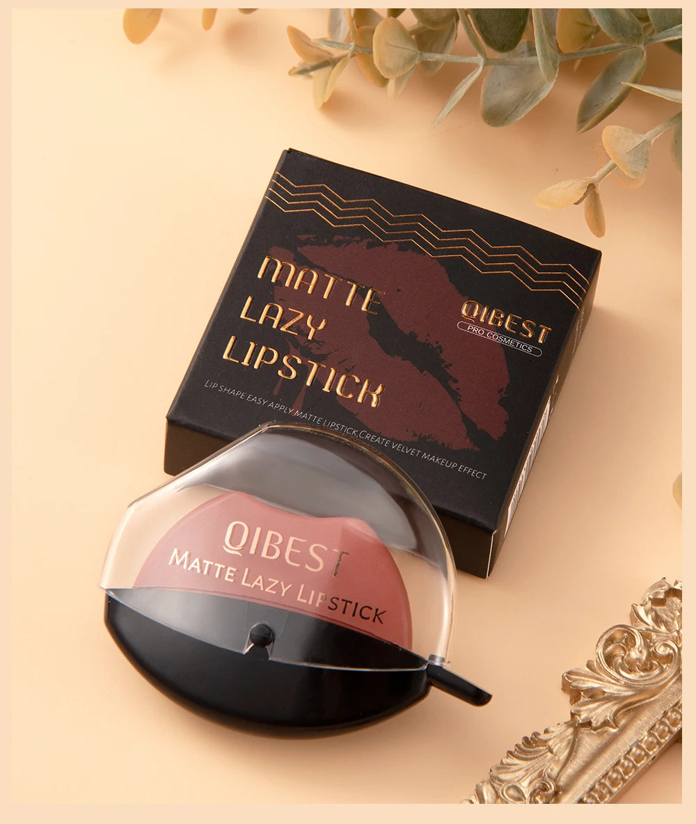 Lip-shaped lipstick seal Sip into makeup lazy blush lipstick Matte makeup effect Moisturizing lip gloss Waterproof non-stick cup