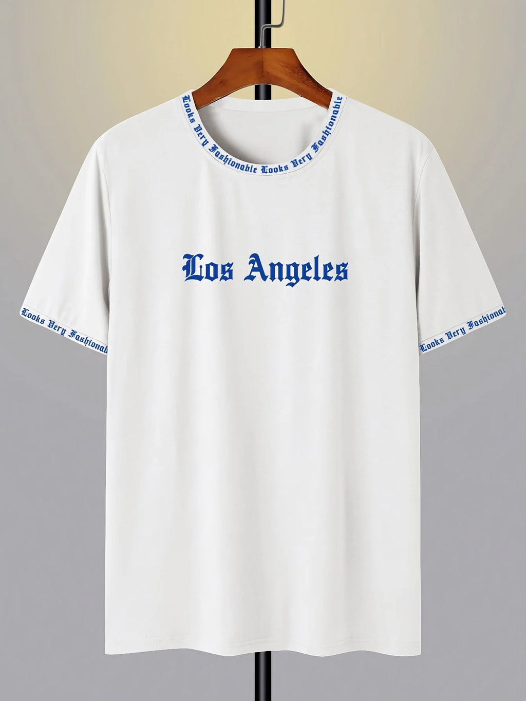 The 2025 summer new men's T-shirt 3D letter print casual loose solid-color basic coat with American style