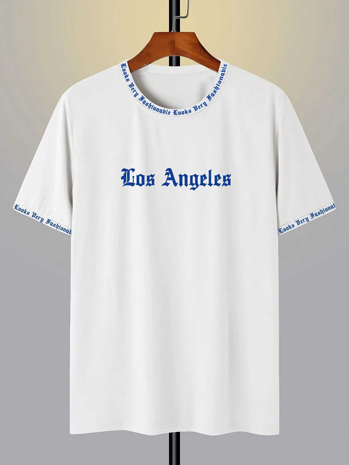 The 2025 summer new men's T-shirt 3D letter print casual loose solid-color basic coat with American style