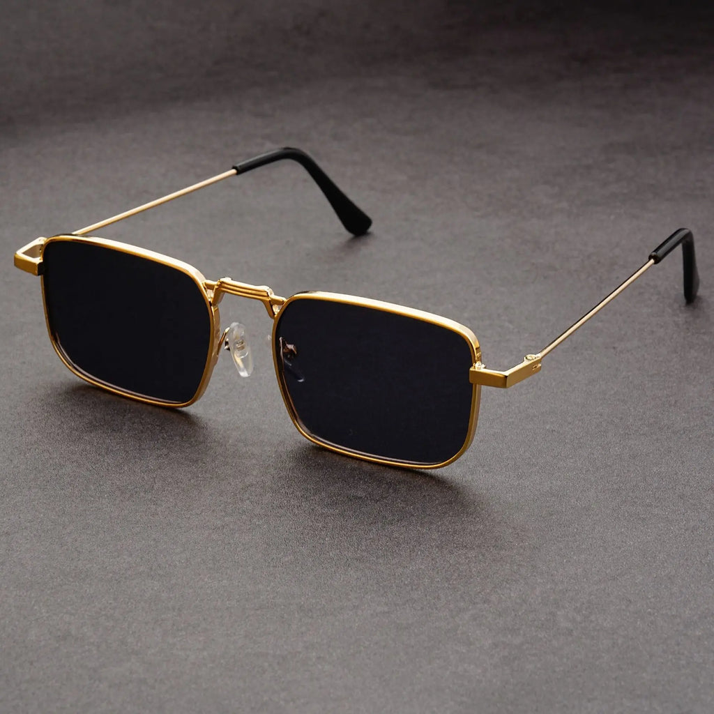 Fashion Rectangle Sunglasses Men Women Vintage Square Driving Sun Glasses Luxury Brand Metal Frame Eyewear Lentes De Sol Hombre