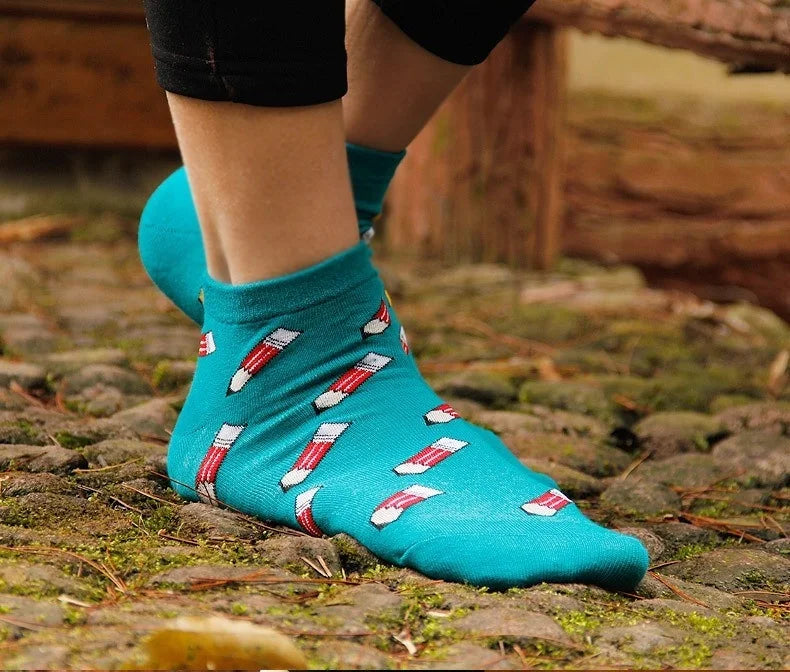 New Cute 11  fruit color love candy color cotton sock summer style women's socks women's thin sock slippers ws85 1pair=2pcs