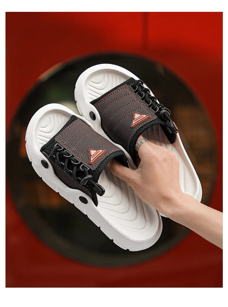 New Men's EVA Platform Massage Slippers Home Mute Anti-slip Slides Outdoor Beach Casual Sandal Shoes for Men Sandalias De Hombre