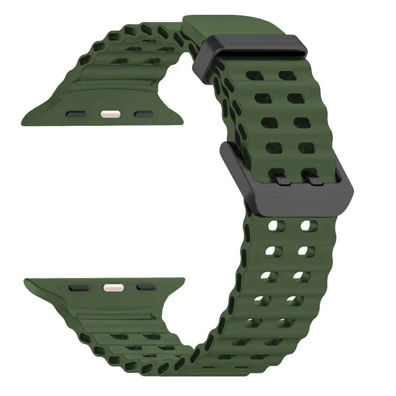 Silicone Strap for Apple Watch Ultra 3 49mm 46 45 44 42 38 41mm 40mm Sport Band for IWatch Series11 10 9 8 7 6 SE 5 4 3 2 Correa
