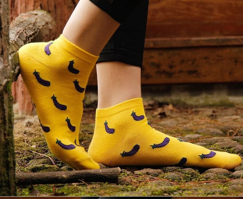 New Cute 11  fruit color love candy color cotton sock summer style women's socks women's thin sock slippers ws85 1pair=2pcs