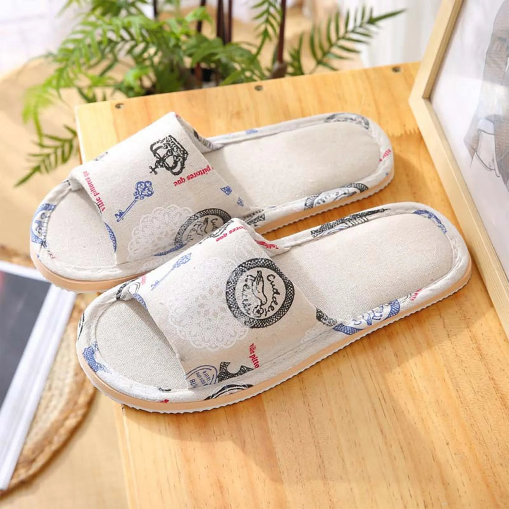 Fashion Slippers Casual Floral Women Home Indoor Comfortable Flat Shoes Bedroom Anti-slip Sandals Spring Autumn