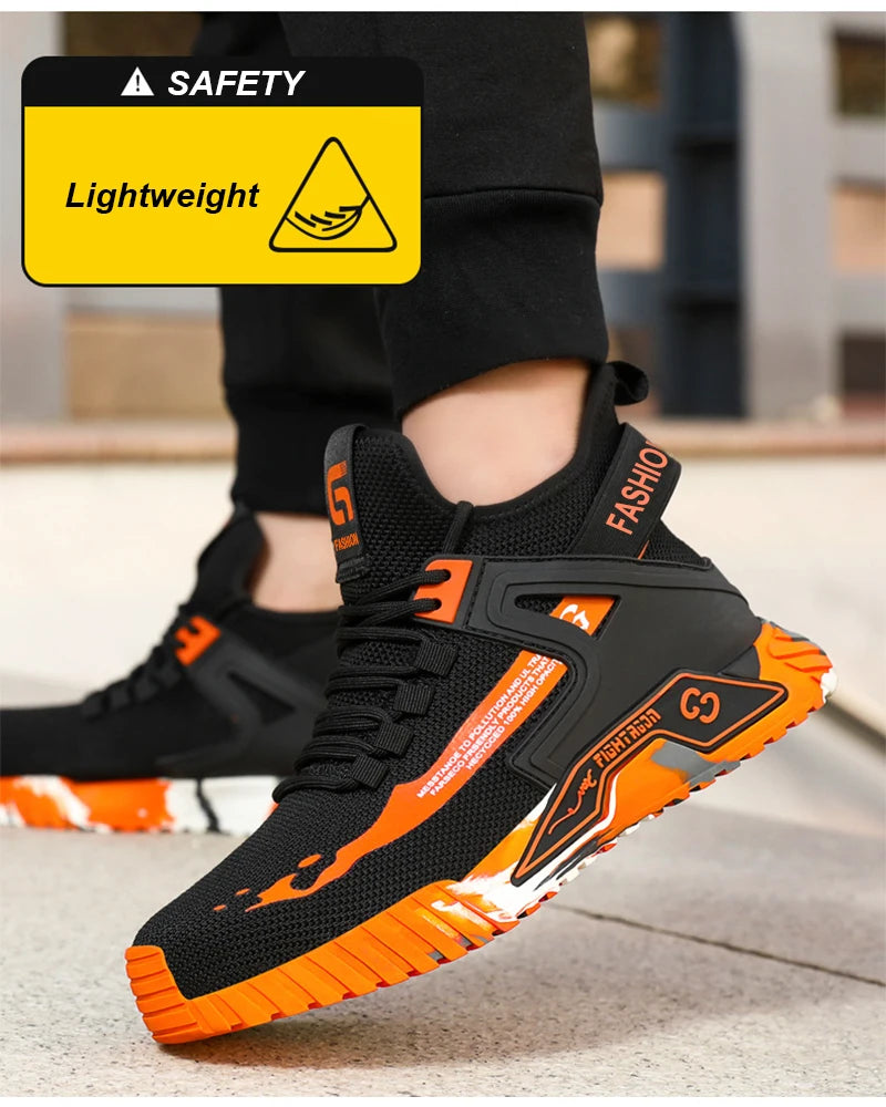 High Top Man Boots Safety Protective Shoes Steel Toe Work Shoes Men Anti-puncture Safety Shoes Men Women Work Safety Boots