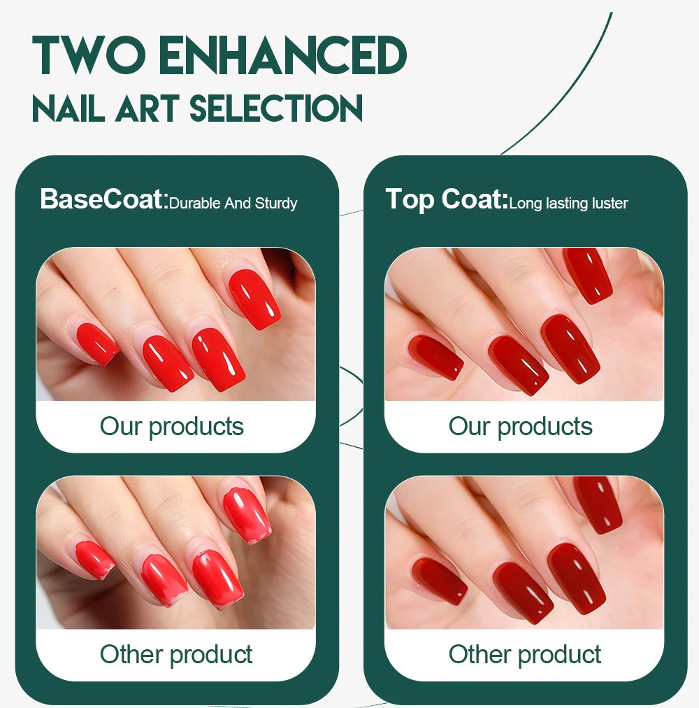 Nailpop HEMA/TPO Free Top Base Coat Gel Polish 15ml Clear Soak Off UV/LED Cured Professional Art Salon Home Use Long Lasting 1Pc