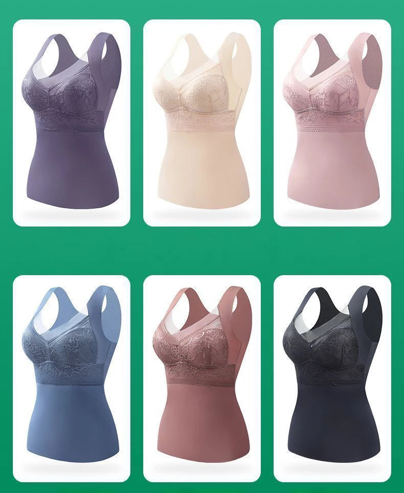 Women Velvet Padded Vest Winter Plus Size Thermo Camisole Lingerie Warm Clothing Top Inner Wear Autumn Thermal Shirt Undershirt
