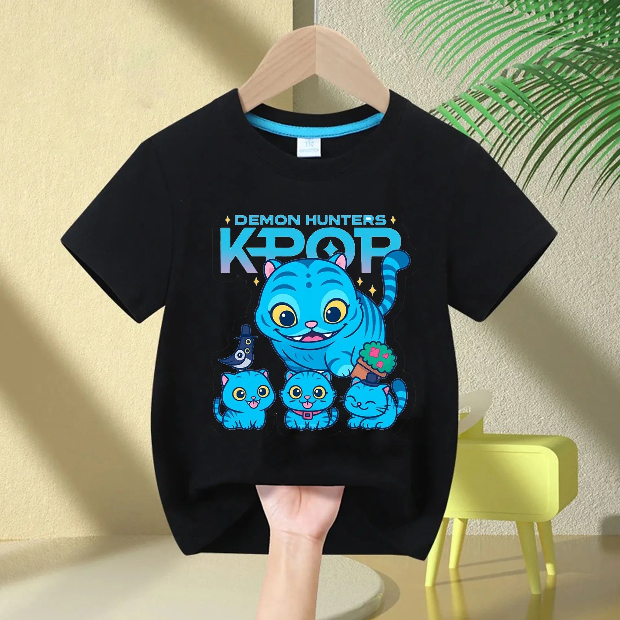 New 2025  KPop Demon Hunters Saja Boys Cartoon Boys T-shirt Round Neck Print Fashion Casual Top Children's T-shirt Kids Clothing