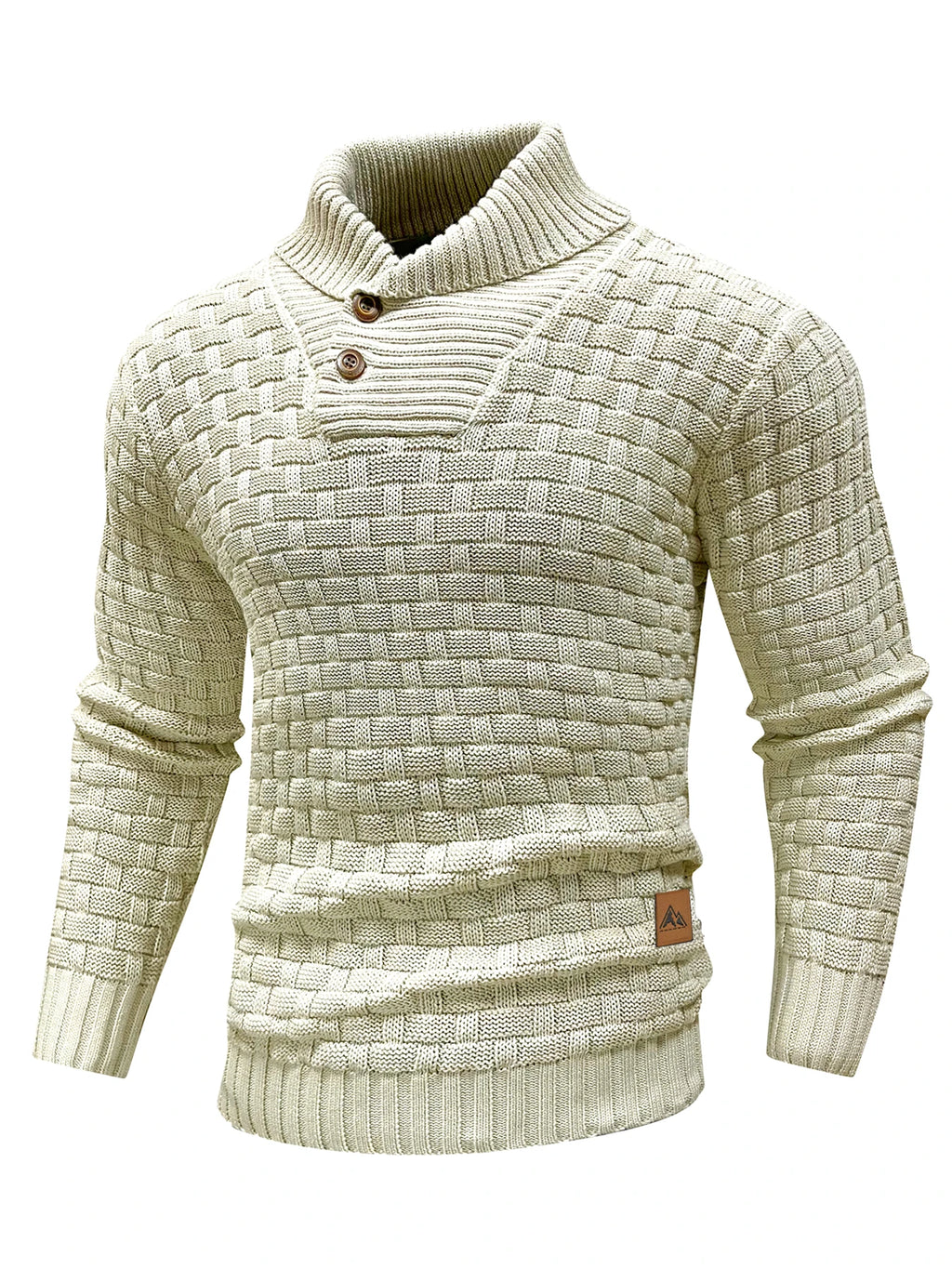 Men’s Sweater Winter Knitted Crew Neck Warm Soft Long Sleeve Pullover Textured Ribbed Edge Comfortable High Quality Top US Size