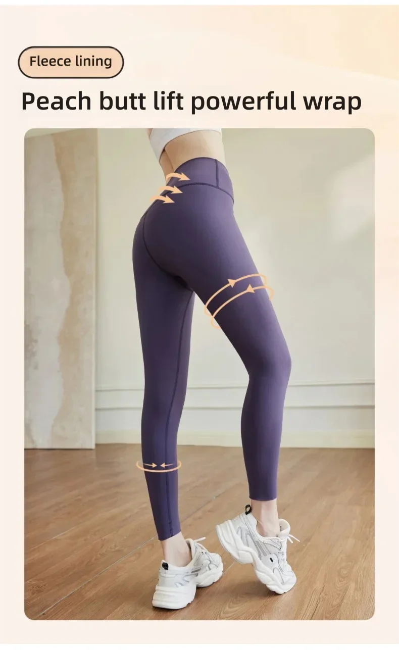 Women Yoga Pants Fitness Pants Winter Thermal Fleece High Waist Tummy Control Butt Lifting Outdoor Workout Leggings New