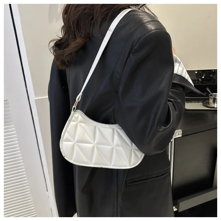 New Solid Color Casual Women's Handbags Shoulder Bag with Niche Retro Design Fashionable and Trendy Leather Crossbody Bags