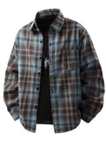 Men's Hong Kong-style plaid shirt, long sleeve, spring and autumn, stylish and high-end long-sleeve plaid shirt, trendy checkere