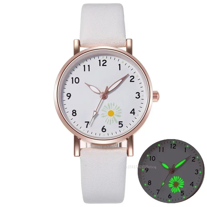 Luminous Watch for Women Girls Simple Trendy Glow in The Dark Watch Cute Fresh School Student Wristwatch Gift
