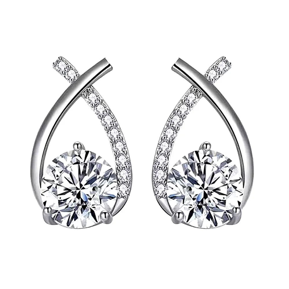 1.0ct Moissanite Earrings 925 Sterling Silver for Women Top Quality Wedding Engagement Jewelry Fashion Ear Stud Party Gifts