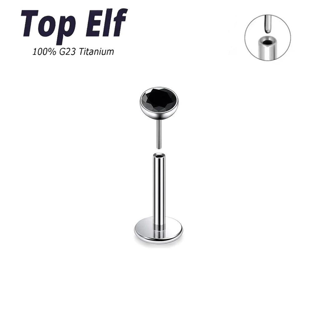 Wholesale 2/10pcs G23 ASTM F136 Titanium Top Exquisite Zircon Insertion Earrings Nose Nails Lip Nails Body Piercing Jewelry