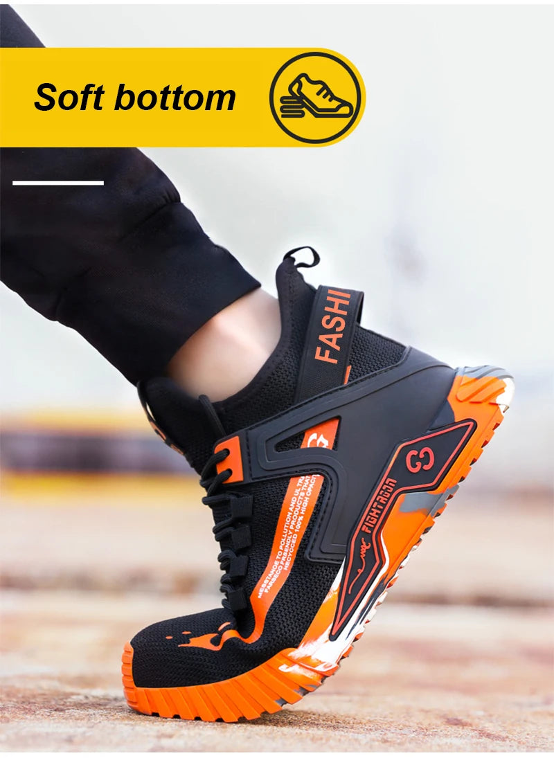 High Top Man Boots Safety Protective Shoes Steel Toe Work Shoes Men Anti-puncture Safety Shoes Men Women Work Safety Boots