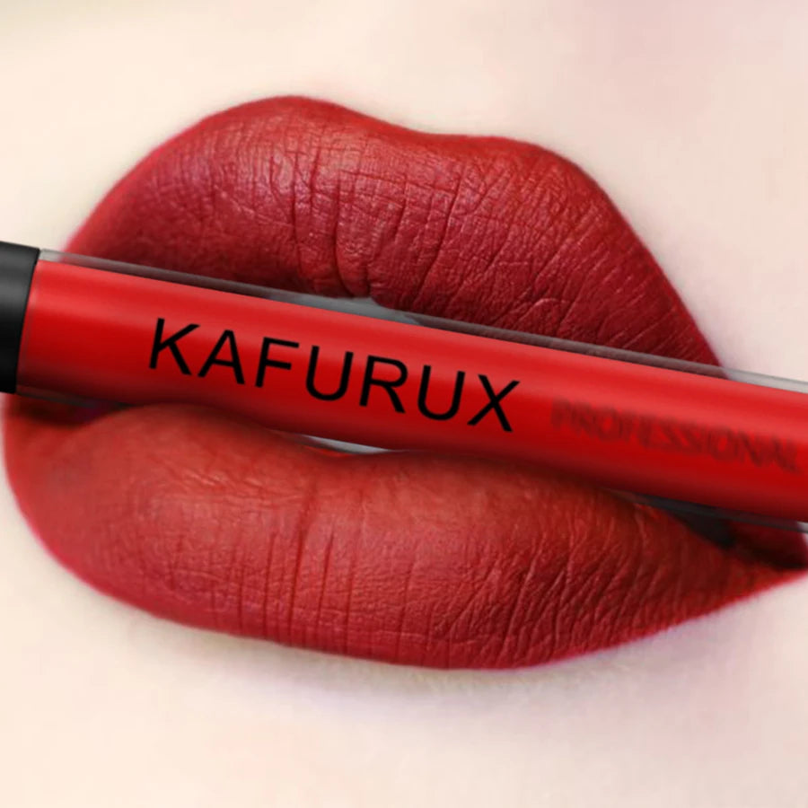 2PCS Sexy Red Lip Liner Pen and Matte Lip Glaze Set Liquid Lipstick Korean Makeup Gifts Lip Gloss High Pigment Lip Tint Cosmetic