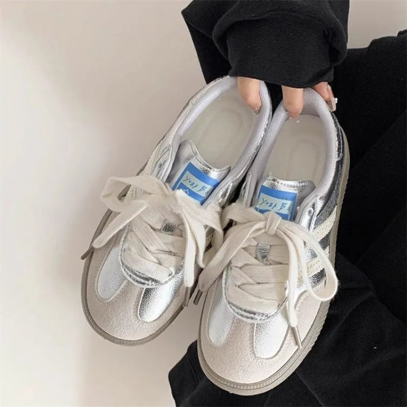 Women's Sneakers Fashion Lace Up Vulcanized Shoes Luxury Tennis Training Shoes for Women Casual Sports Running Shoe Ladies Shoes